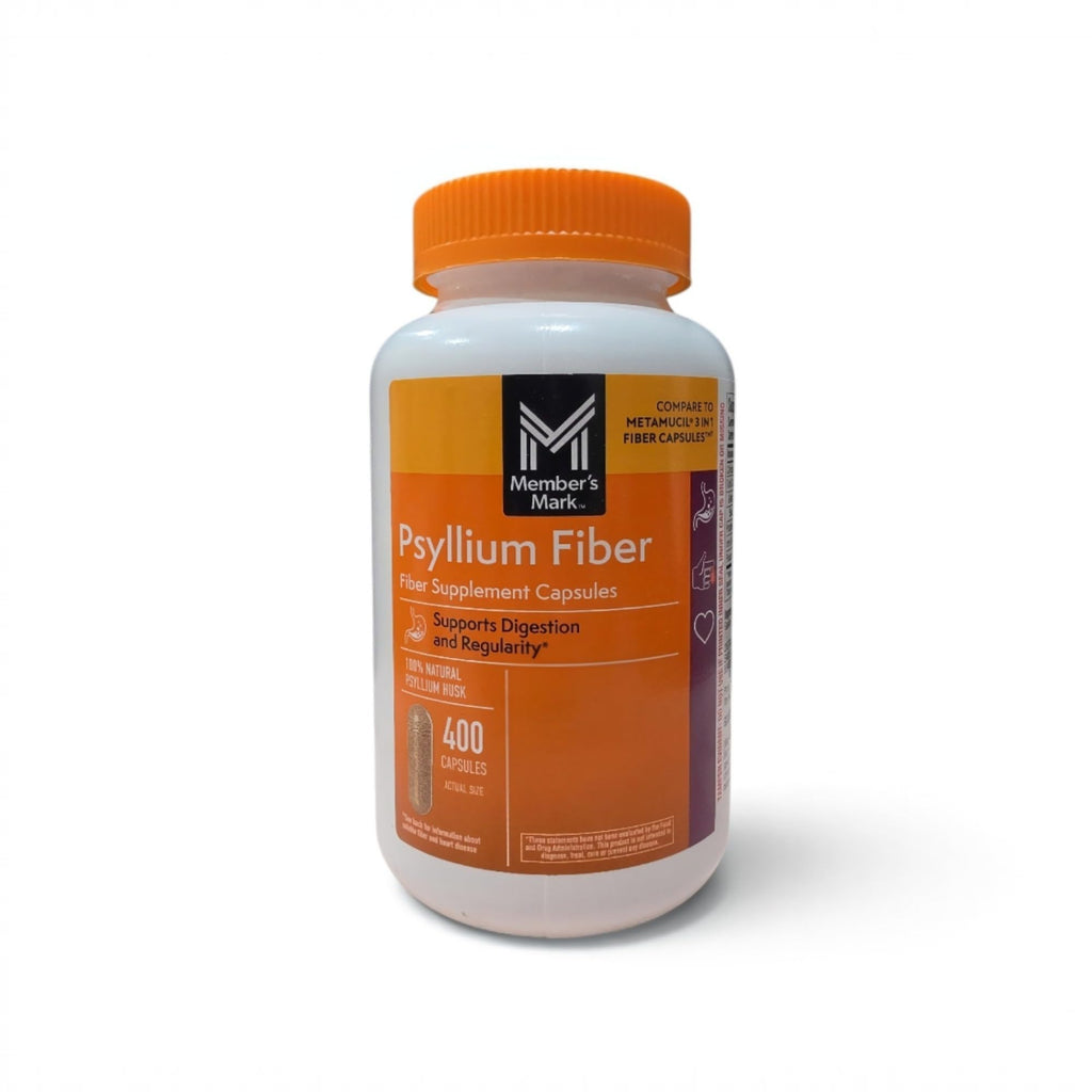 Member's Mark 100% Natural Psyllium Husk Fiber Capsules, Digestive Health, 400 Count (Pack of 1)