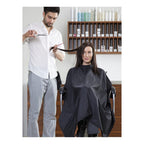 Professional Hair Cutting Cape with Neck Duster Brush, Large Size Salon Barber Cape for Men, Women and Kids(Black)
