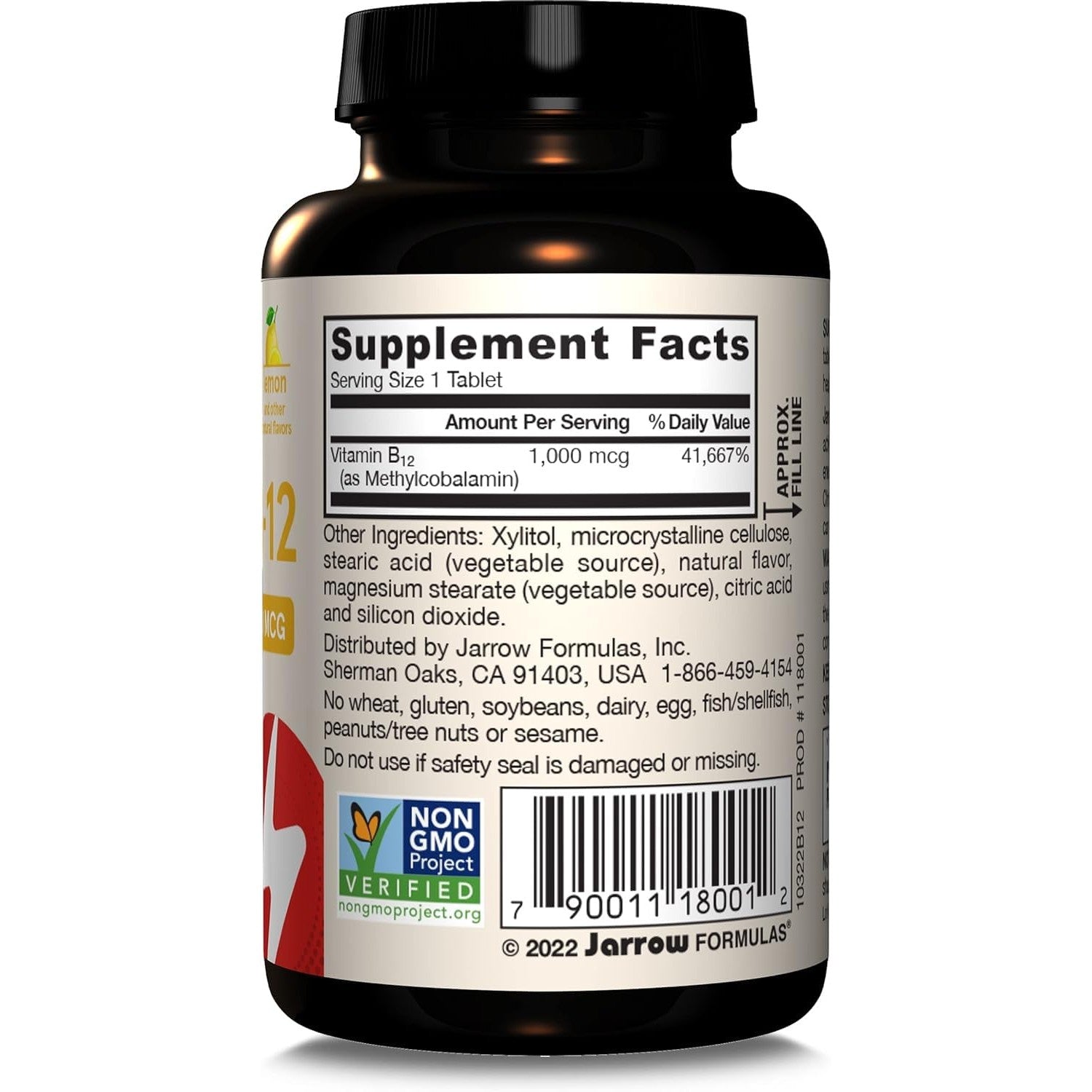 Jarrow Formulas Methyl Vitamin B-12 1000 mcg, 100 Chewable Tablets, Lemon Flavored- Vitamin B12 - Supports Cellular Energy Production, Brain Health & Metabolism - 100 Servings (Pack of 2)