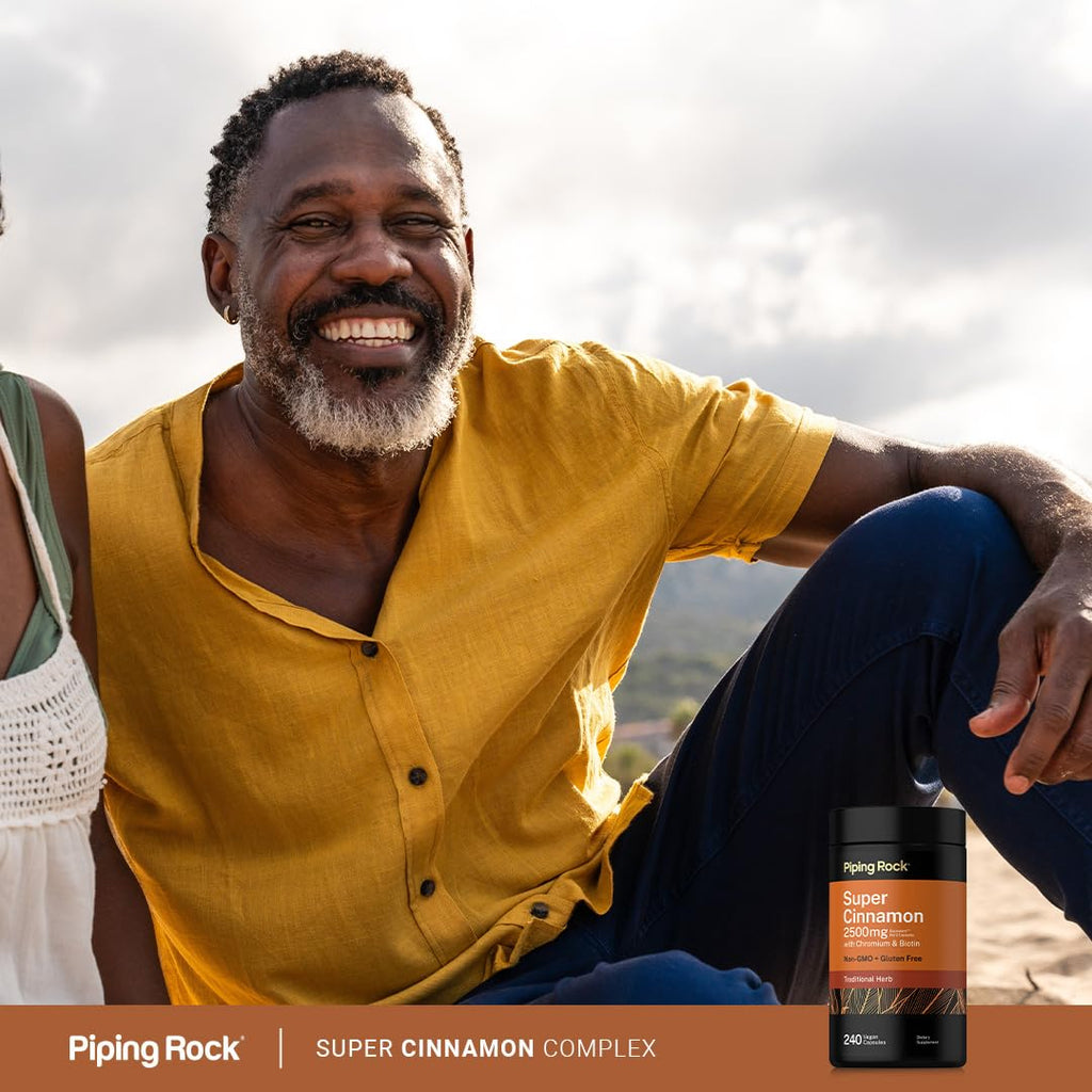 Piping Rock Super Ceylon Cinnamon Complex Capsules | 240 Powder Pills | Extract Supplement with Chromium and Biotin | Vegetarian, Non-GMO, Gluten Free