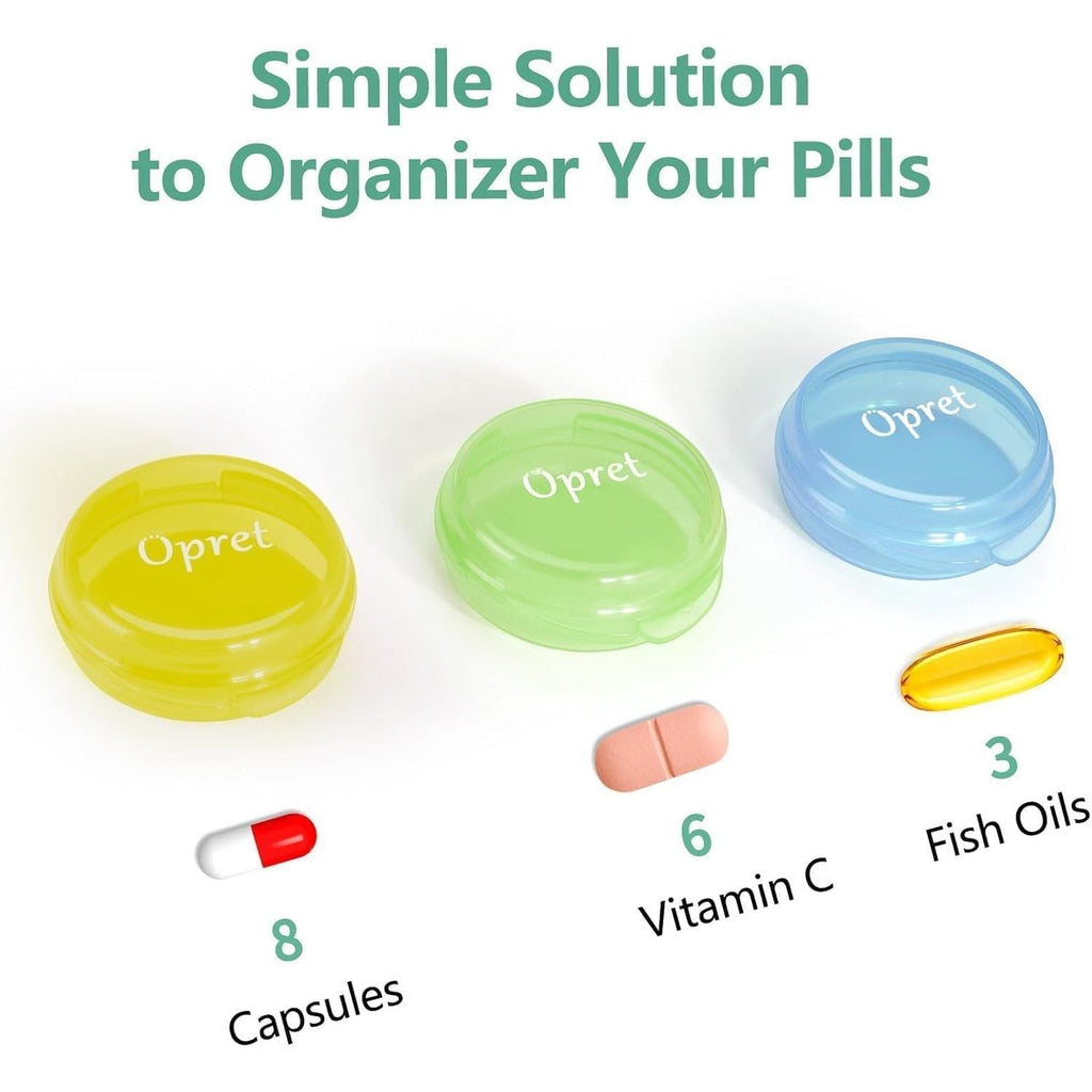 Buy now Opret Small Pill Box (3 Pcs), Cute Pill Case Portable for Pocket Purse Briefcase Travel Pills Box Medicine Storage Container Earplug Case at indiglob india