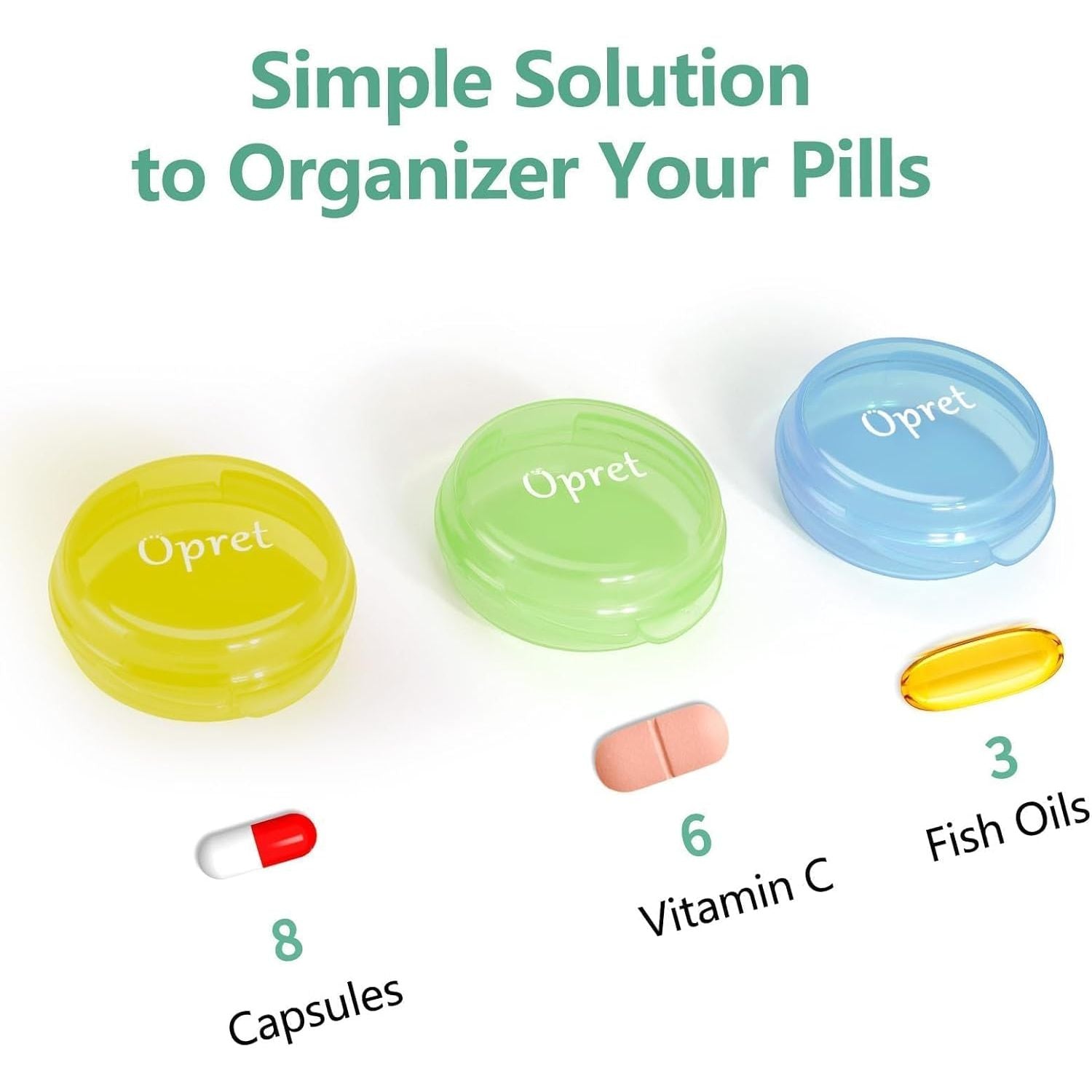 Buy now Opret Small Pill Box (3 Pcs), Cute Pill Case Portable for Pocket Purse Briefcase Travel Pills Box Medicine Storage Container Earplug Case at indiglob india