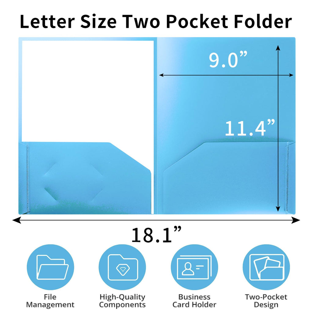 Cesil Plastic Folders with Pockets (6 Pack, Assorted Colors)
