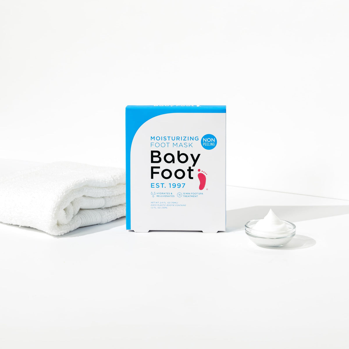 Baby Foot Hydrating Foot Mask for Dry Cracked Feet – Moisturizing Foot Mask Non Peel Treatment – Soft Smooth Feet Repair with Collagen & Hyaluronic Acid – 15 Minute Spa Foot Care, Unscented