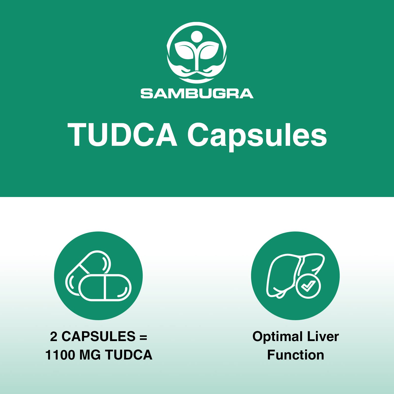 Sambugra TUDCA Liver Supplements 1100mg, 3rd Party Tested Ultra Strength Bile Salt TUDCA Supplement, Liver Support for Detox Cleanse and Repair, 120 Capsules