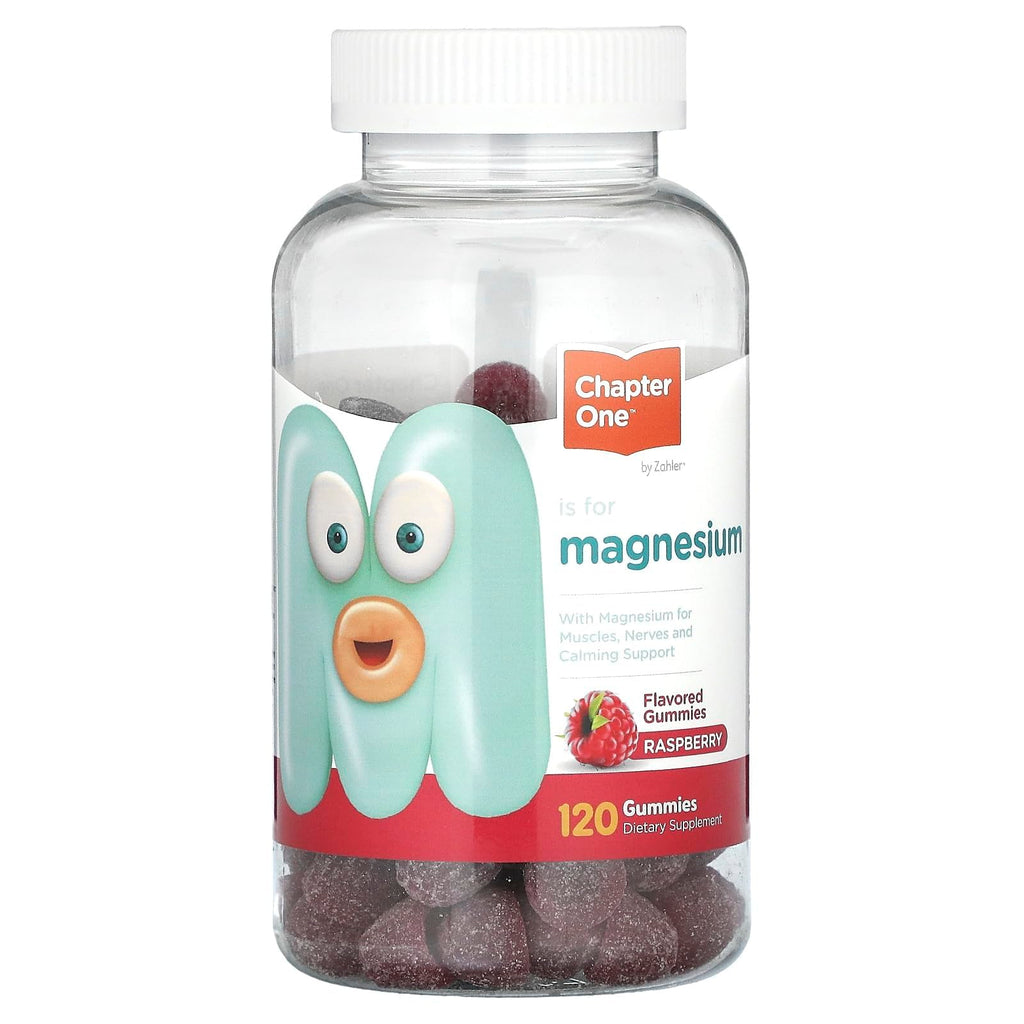 Zahler Chapter One Magnesium Gummies - Supports Calm for Kids - Chewable Magnesium Supplement Gummies to Support Muscle Function - Kosher, Dairy-Free & Gluten-Free - Raspberry, 120 Count