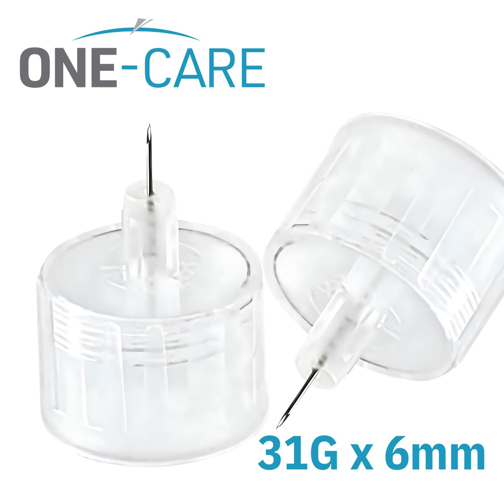 ONE-CARE Pen Tips, 31G x 6mm, Ultra-Fine, Twist-On Design, 100 Count