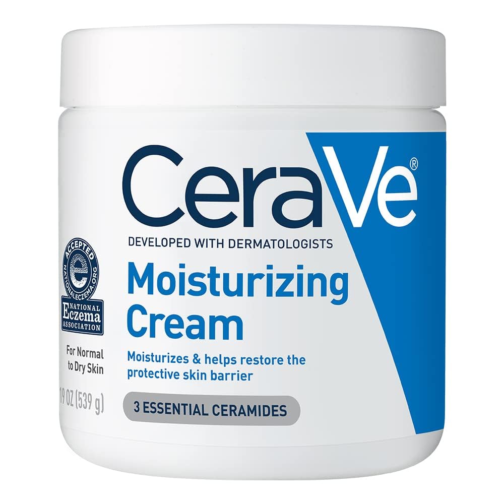 Buy now CeraVe Moisturizing Cream, Body and Face Moisturizer for Dry Skin, Body Cream with Hyaluronic Acid and Ceramides, Daily Moisturizer, Oil-Free, Fragrance Free, Non-Comedogenic, 19 Ounce 19 Ounce at indiglob india