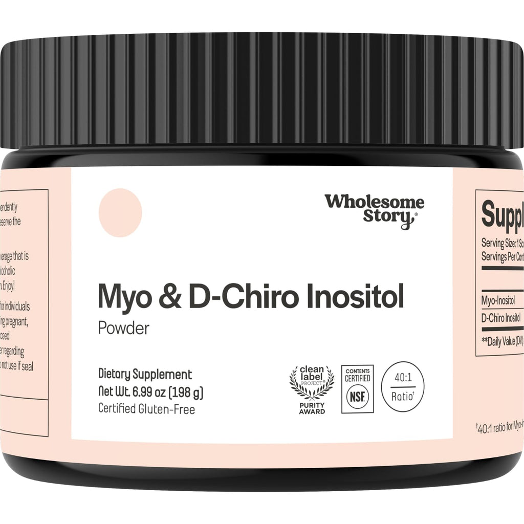 Wholesome Story Myo-Inositol & D-Chiro Inositol Supplement for Women | Fertility Supplements for Hormonal Balance & Ovarian Health Support | Myoinositol | Ideal 40:1 Ratio | 30 Servings