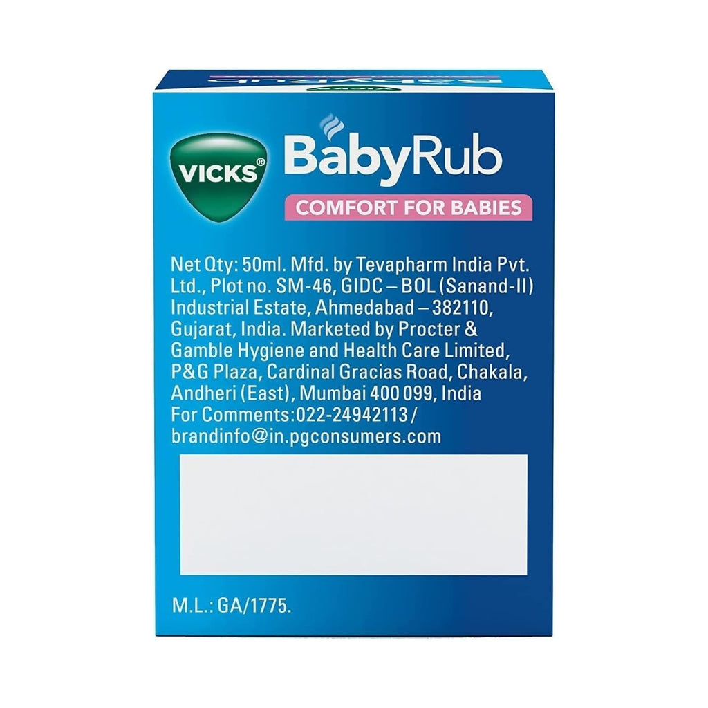 Buy now BabyRub Soothing Vapour Ointment for Babies (50 ml - 1.7 oz) + V4l Paper Napkin 125 Sheets Free at indiglob india
