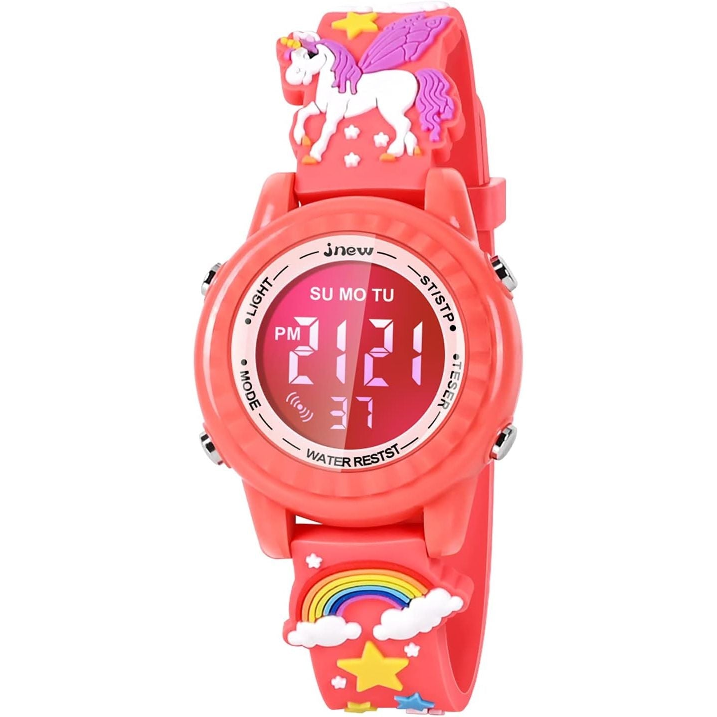 Buy now 3D Cartoon Waterproof Kids Watches with Alarm - Best Toys Gifts for Girls Age 3-10 Orange at indiglob india
