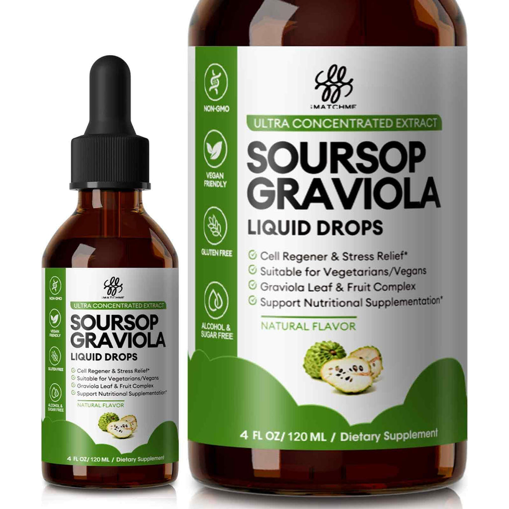 Soursop Graviola Liquid Drop for Cell Support & Regeneration, Immune System and Gut Health Support, Pure Soursop Bitters Liquid, High Absorption, Sugar/Gluten Free, Natural Flavor, 1 Fl Oz