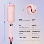 Wavytalk Power Wave Hair Crimper, Ionic Hair Waver for Less Heat Damage | Beach Waves Curling Wand, Crimping Iron, Ventilation Design for Less Damage, Ionic Reduces Frizz, Dual Voltage Curling Iron