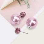 Buy now AHIER 9 Pairs Bling Rhinestone Polymer Clay Studs Pearl Button Earrings, Double Ball Earring, Jewelry Piercing Ear Ring at indiglob india