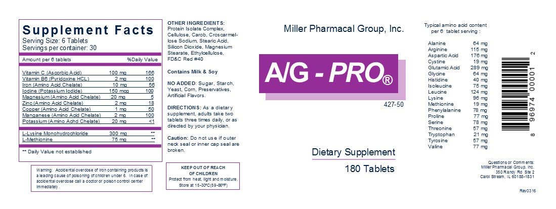 Buy now Miller Pharmacal A/G Pro Tablets, 180 Count at indiglob india