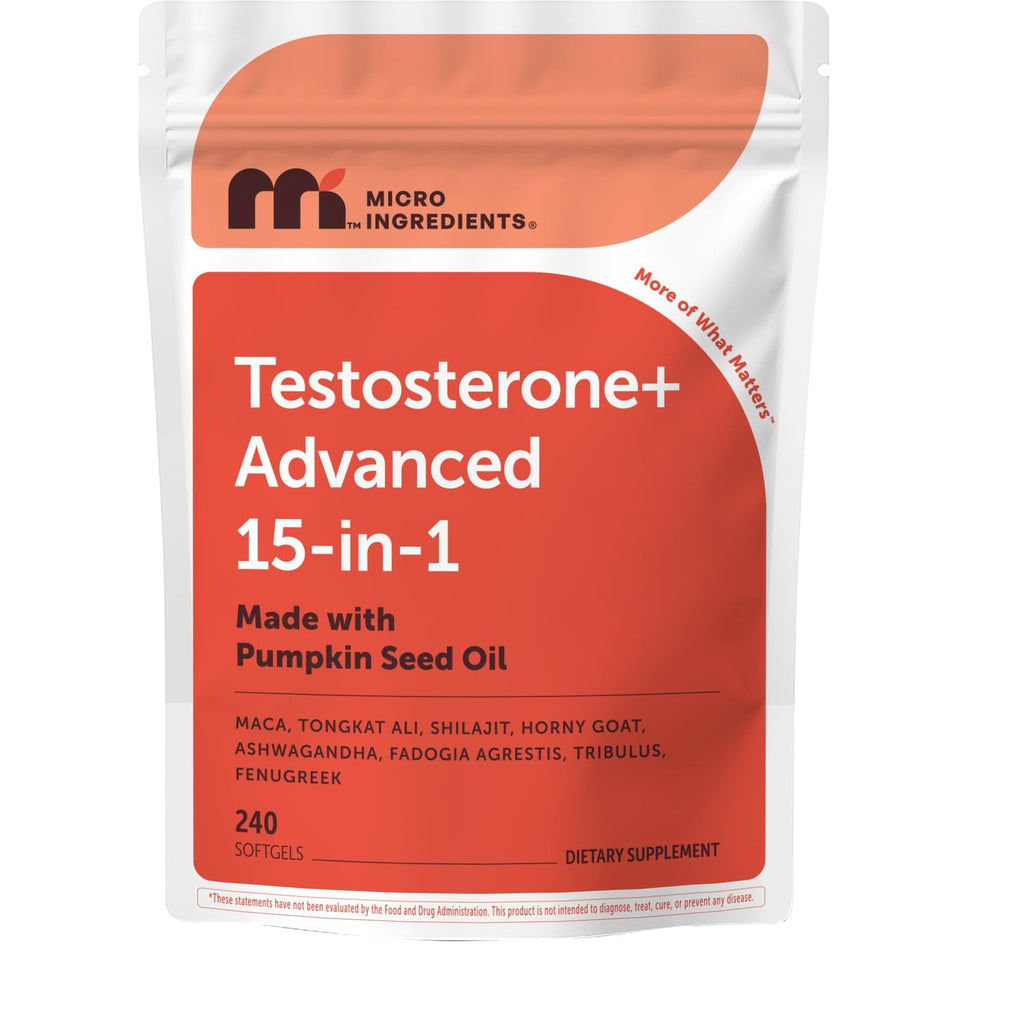 Micro Ingredients Testosterone+ Advanced for Men, 240 Softgels