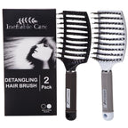 Buy now Boar Bristle Hair Brush set â€“ Curved and Vented for Wet and Dry Detangling Hair Brush for Women Long, Thick, Thin, Curly & Tangled Hair Vent Brush - Stocking Stuffers Gift kit at indiglob india