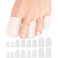 16-Pack Silicone Toe Protectors and Caps, Gel Toe Covers Bandage Sleeves for Women & Men Pain Relief, Cushion Pads for Corns, Calluses, Blisters, Toenails Loss(Clear, Mixed Sizes, 4L+8M+4S)