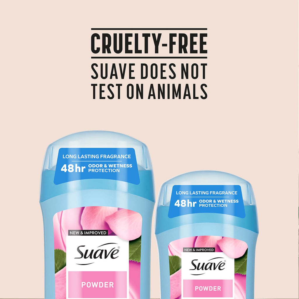 Suave Antiperspirant Deodorant for Women, Powder 2-Pack, 2.6 + 1.2 Oz
