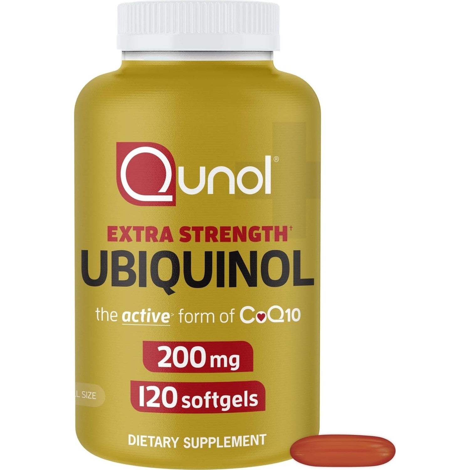 Qunol Ubiquinol CoQ10 200mg Softgels, Ubiquinol 200mg - Active Form of Coenzyme Q10, Antioxidant for Heart Health - 60 Count (Pack of 2)