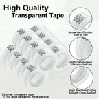 12 Rolls Transparent Tape Refills Rolls, Clear Tape, 1 in Core, 3/4 x 1000 in, Gift Packaging Tape Refill Roll for Office, Home, School