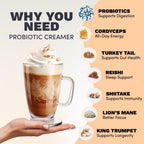 RYZE n Shine Bundle, Mushroom Coffee & Probiotic Creamer, 30 Servings | Medium Roast, 6 Organic Adaptogenic Mushrooms like Lion's Mane, Turkey Tail & Cordyceps, Supports Energy, Focus & Gut Health