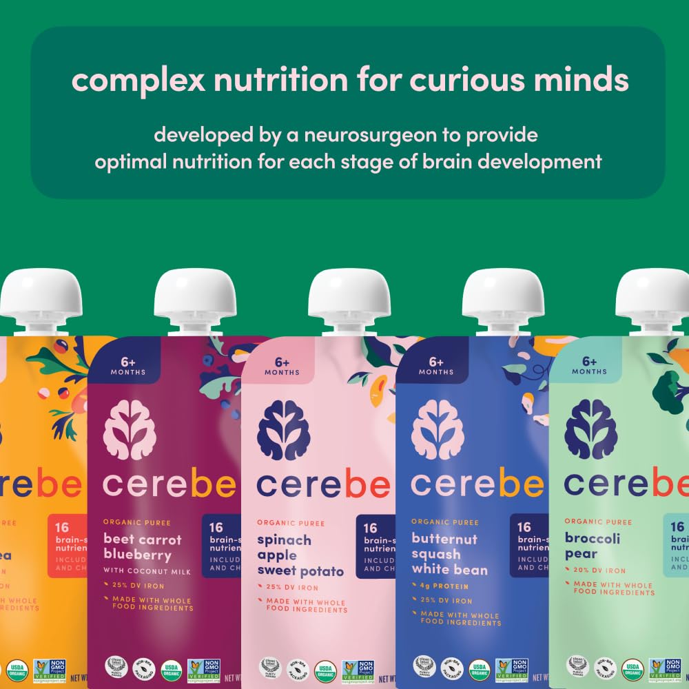 Cerebelly, Baby Food MultIPAck Whte Bean Pumpkin Apple 3 Count, 12 Ounce