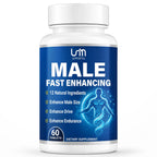 Umanu New Male Enhancing Supplement for Blood Flow, Length, Girth & Stamina – Fast Acting with Maca, Epimedium & Natural Ingredients – 3rd Party Tested (60 Pills)