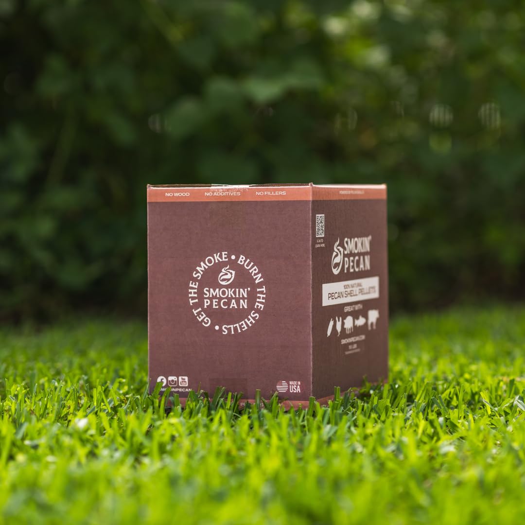 Smokin' Pecan - 100% Pecan Shell Pellets - Smoking Pellets for Pellet Smokers, or Any Outdoor Grills, 19 lb. Box