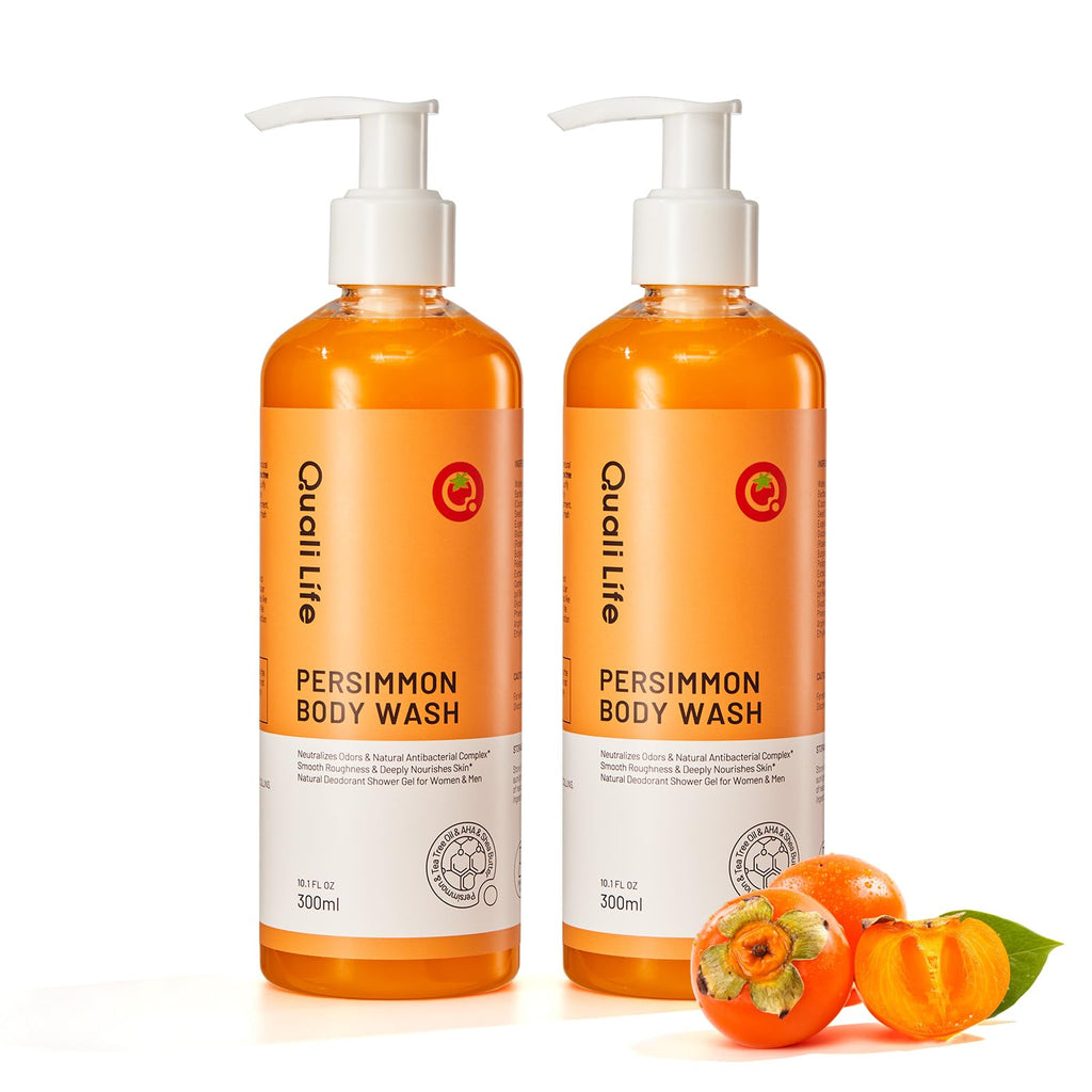 Persimmon Body Wash for Old People Smell, Natural Deodorant Bar Soap for Strong Odor Smelly Feet Remove, Deep Cleansing Body Deodorizing for Eliminating Odor, Kids Safe