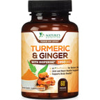 Turmeric Curcumin Supplement - 95% Curcuminoids with Organic Turmeric & Ginger, BioPerine Black Pepper Extract for Best Absorption, Natural Vegan Joint Support, Non-GMO, Bottled in USA - 240 Capsules