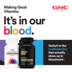 Buy now GNC Mega Men 50 Plus Multivitamin Caplets, Clinically Proven, Heart & Prostate Health, B Vitamins, Saw Palmetto, Memory, Vitamin D-3, 60 Count at indiglob india