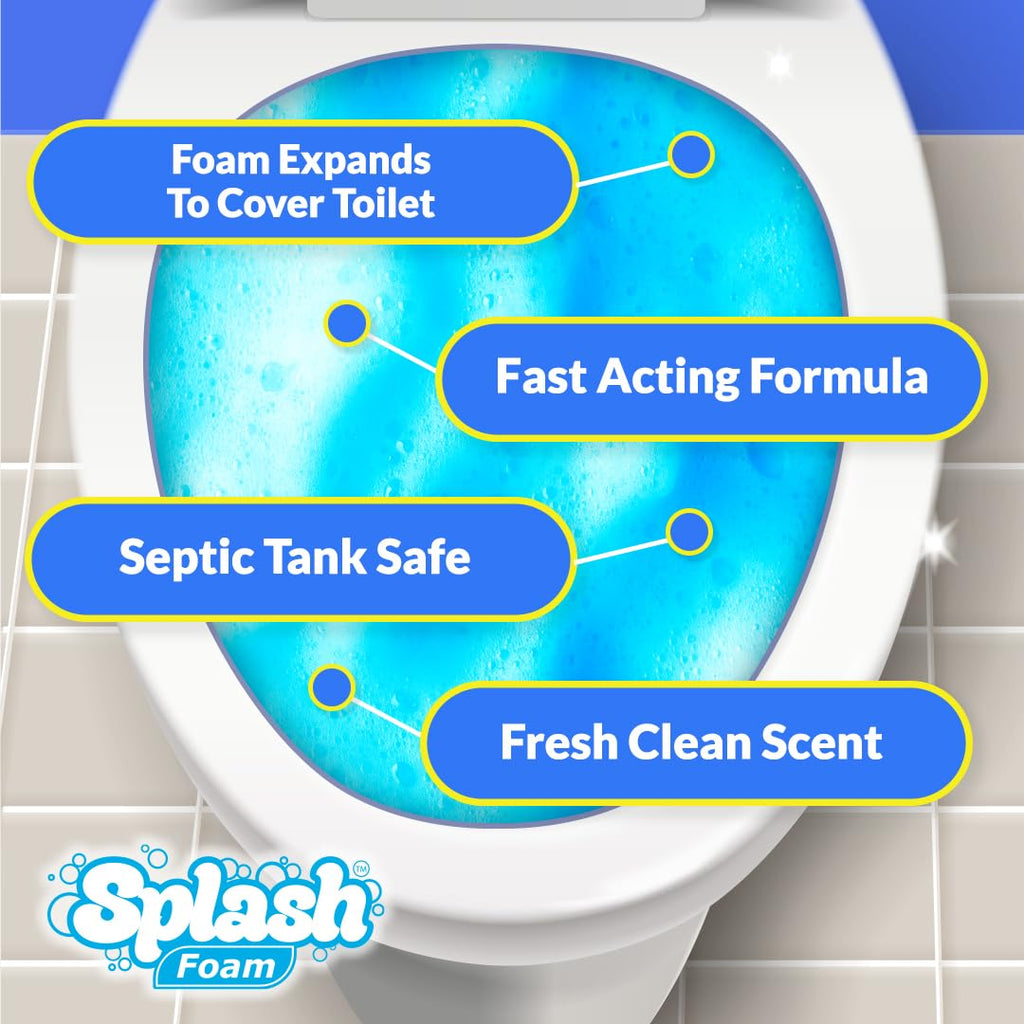 Splash Foam Toilet Cleaner - Self Activating Cleaning Powder for Toilet Bowl Cleaning