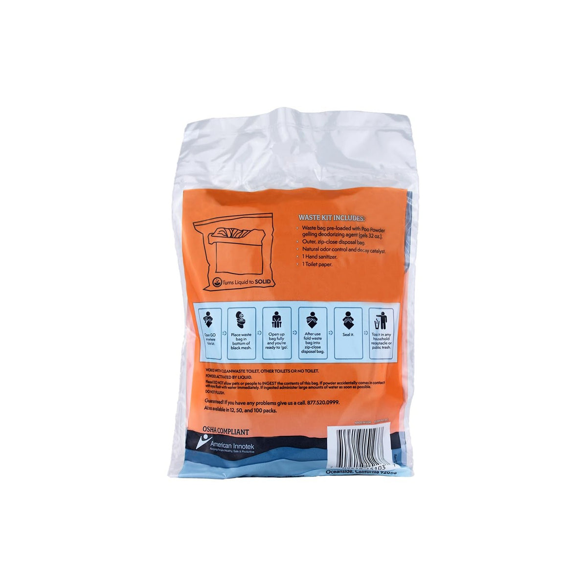 Cleanwaste WAG Bag Portable Toilet Kit with Odor Control Bags, 12 Ct