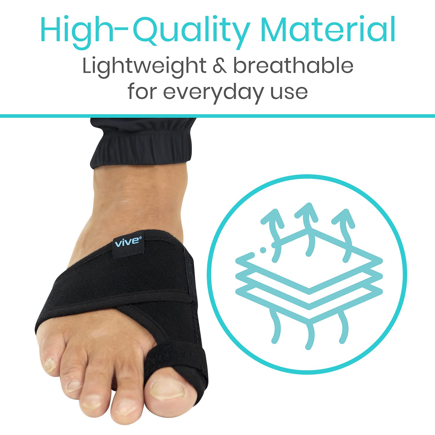 Buy now Vive Bunion Brace (Pair) - Big Toe Corrector Straightener with Splint - Hallux Valgus Pad, Joint Pain Relief, Alignment Treatment - Orthopedic Sleeve Foot Wrap Support for Men and Women (Black) at indiglob india