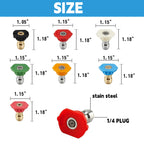 Hourleey Pressure Washer Tips, Pressure Washer Nozzle Tip with Holder, 7 Nozzle Tips, 1/4 Inch Quick Connect, 4000 PSI