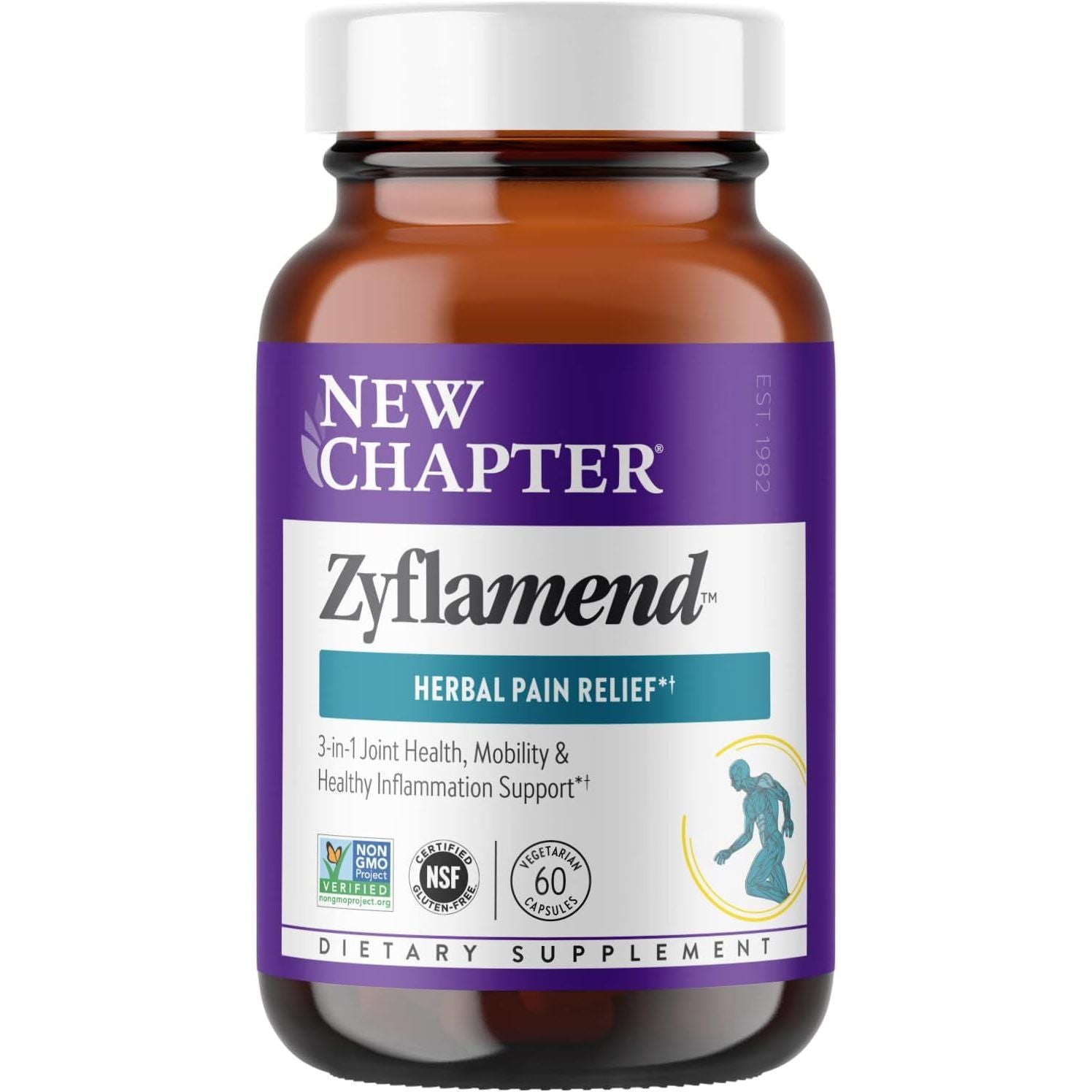 Buy now New Chapter Zyflamendâ„¢ Multi-Herbal Pain Reliever+ Joint Supplement, 10-in-1 Superfood Blend with Ginger & Turmeric for Healthy Inflammation Response & Herbal Pain Relief+, 60 Count 60 Count (Pack of 1) at indiglob india
