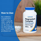 Nutricost Magnesium Complex Extra Strength 500mg, 240 Capsules, Gluten Free | Magnesium Oxide, Citrate, and Glycinate, GMO-Free