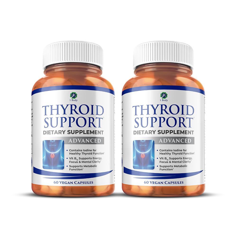 1 Body Thyroid Support for Women & Men, Iodine & Selenium Supplement | Supports healthy thyroid function, energy production, metabolism & daily wellness with essential nutrients.