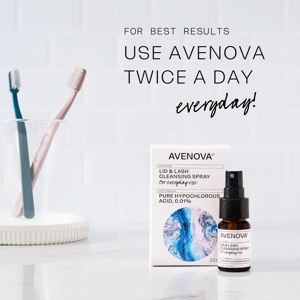 Buy now Avenova Eyelid and Eyelash Cleanser Spray - 20ml Bottle - Gentle Everyday Pure Hypochlorous Acid Spray for Eye Irritation at indiglob india