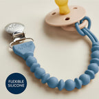 Itzy Ritzy Silicone Pacifier Clip, Binky Clip Holder for Babies (Blue)
