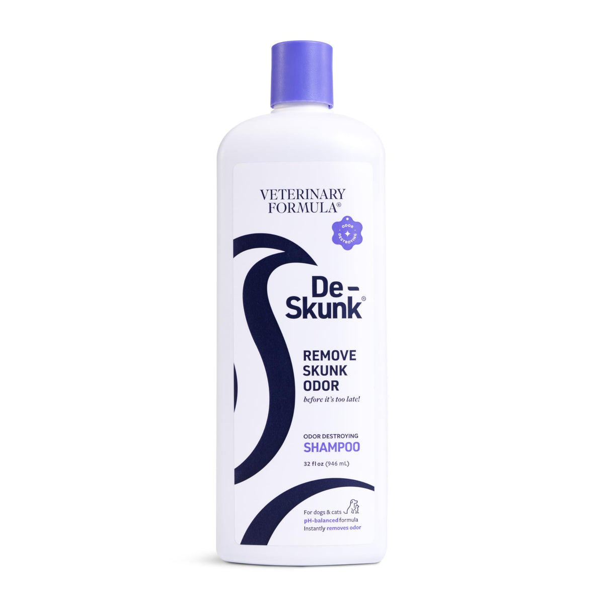 Veterinary Formula De-Skunk Odor Destroying Shampoo for Dogs, 32oz