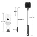 [3 Pack] Bottle Brushes, Stainless Steel Long Handle Water Bottle Scrub Cleaning Brush Set Including Straw & Lid Cleaner for Baby Bottles, Sports Cups, Coffee Mugs, Tumblers