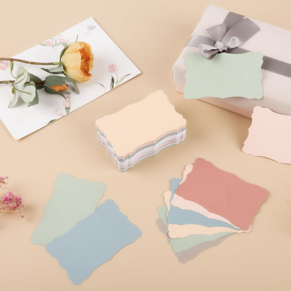 144 Pcs Small Business Cards Mini Size, Blank Note Gift Cards for Business Supplies, Personalized, Custom, Prayer Board, Index Cards. Vintage Assort Colors
