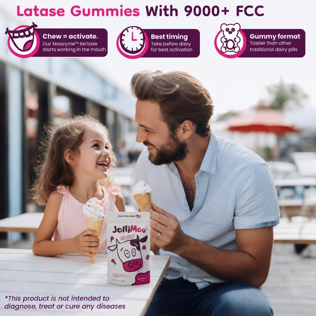 Lactase Enzyme Gummies for Lactose Intolerance, Kids & Adults