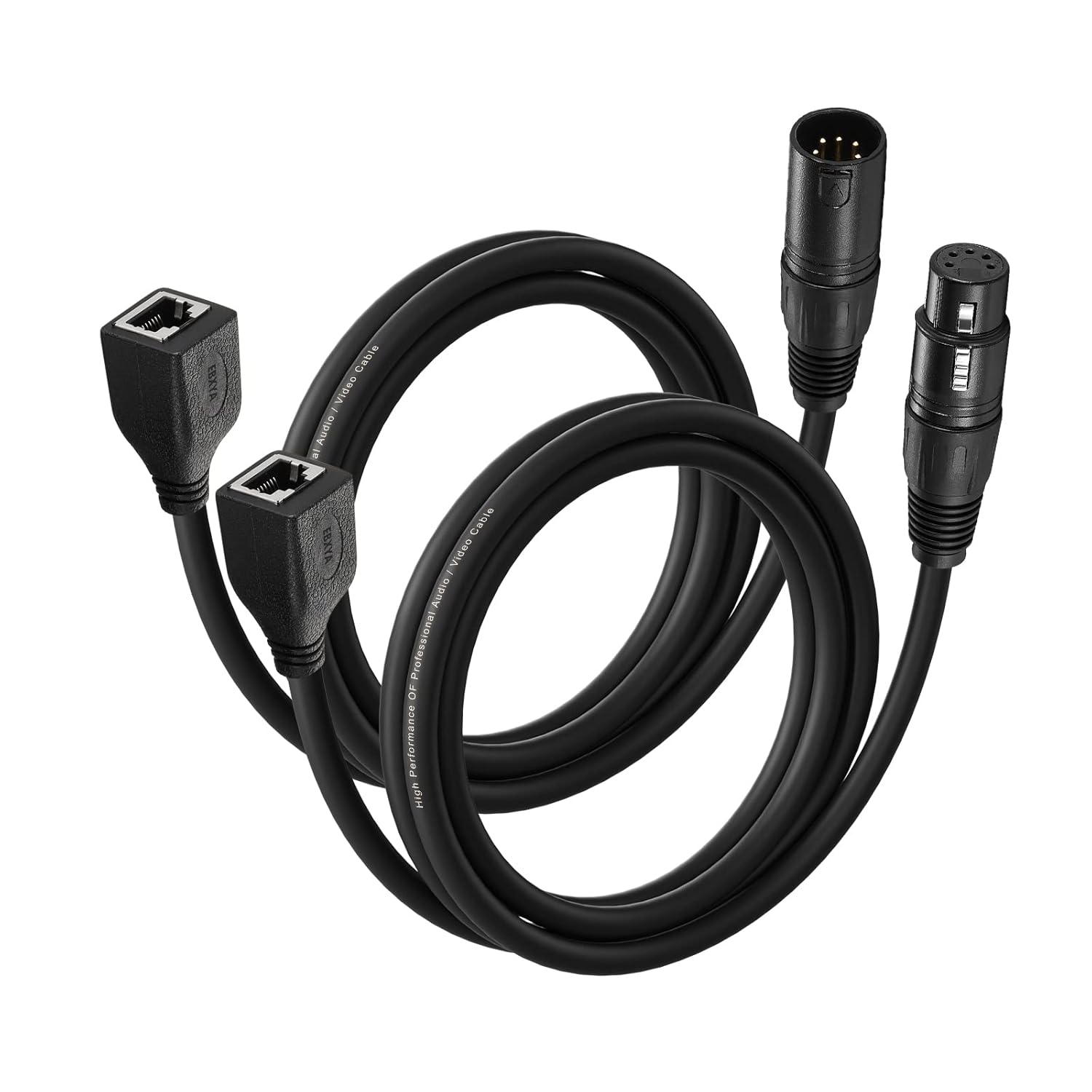Buy now EBXYA DMX XLR 3 Pin Y Splitter to RJ45 Cable - RJ45 to Dual XLR Male & Dual Female Cable for Stage and Recording Studio 1 Pair(3 Feet) 3 Feet&2 Packs 5 Pin XLR to RJ45 at indiglob india