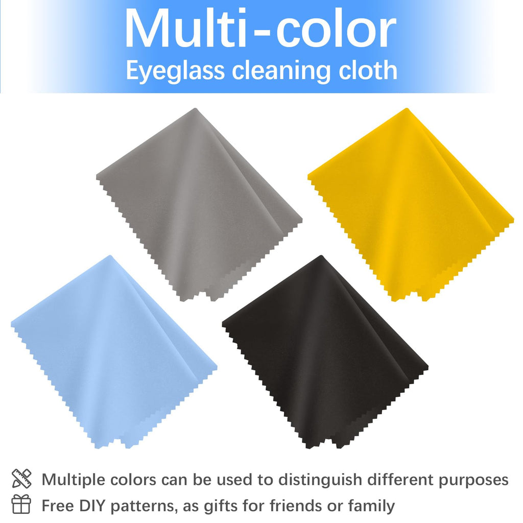 80 Pack Microfiber Cleaning Cloth for Glasses, Multi-Color Eye Glasses Cleaning Cloth Bulk 6"x7" Microfiber Cleaner Lens Cloths for Eyeglasses, Camera Lenses, TV Screens, Cell Phones and Laptops