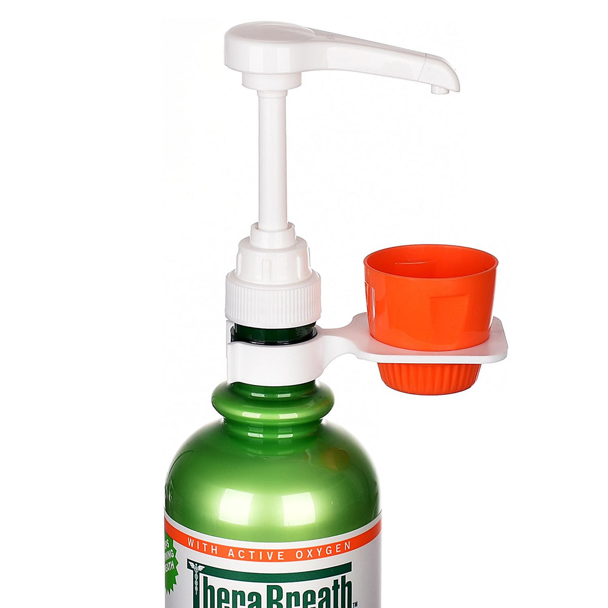 [Upgraded 3 Pack] Mouthwash Dispenser Pump with Cup Holder Set for TheraBreath 16 Fl Oz Mouthwash Oral Rinse, Fits ICY Mint, Mild Mint, Whitening, Anticavity, Kids, Alcohol-Free, etc.