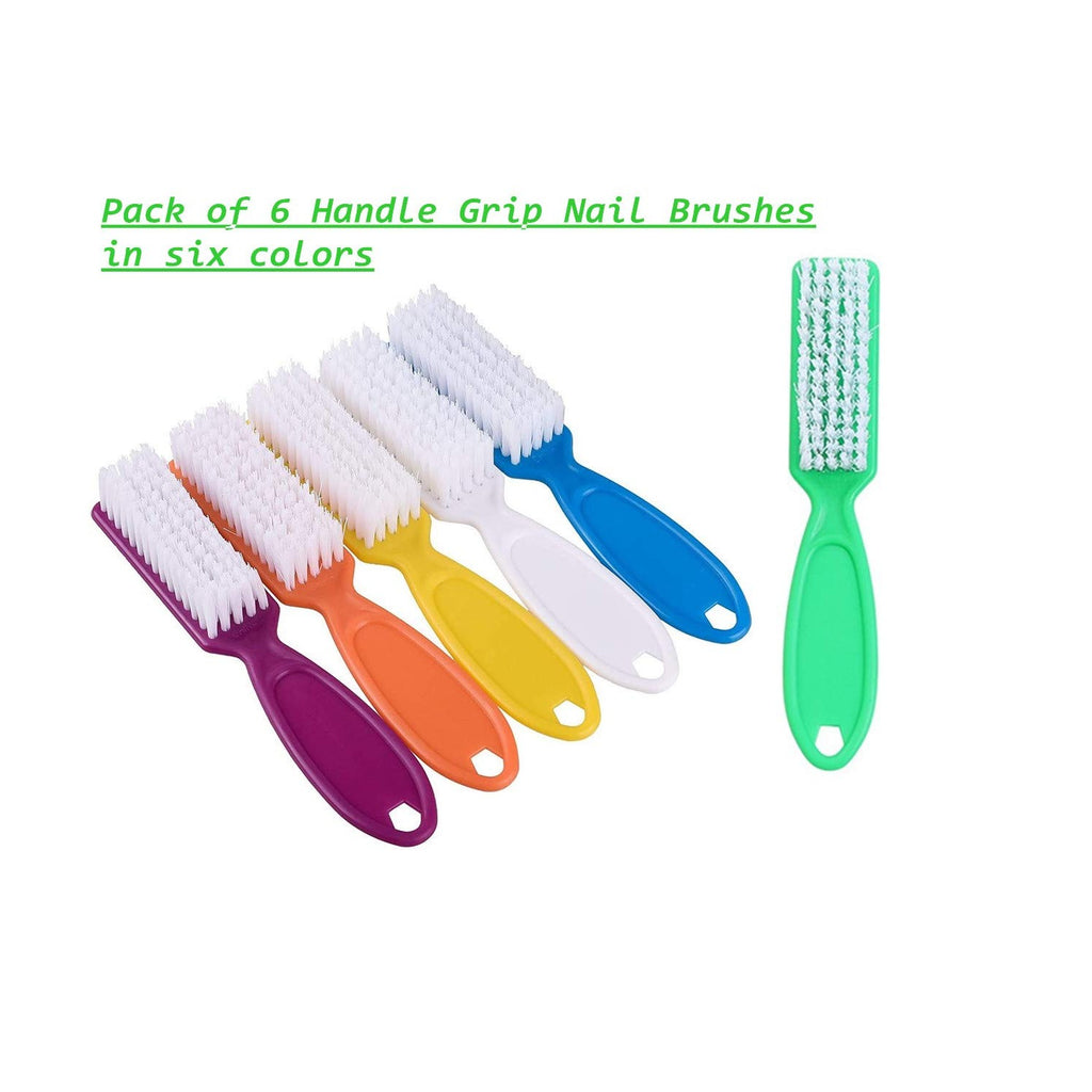 6 Pcs Handle Grip Nail Brush,Nail Cleaning Brushes for Toes and Fingernail