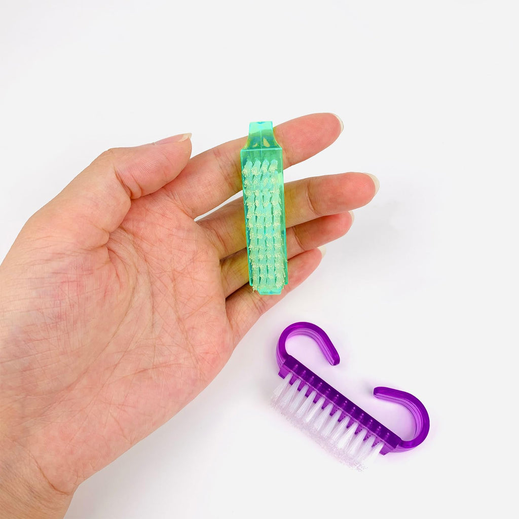 4 Pack Handle Grip Nail Brushes, Colorful Mini Fingernail Brush, Hand Scrub Cleaning Brushes for Nails and Toes, for Women Men